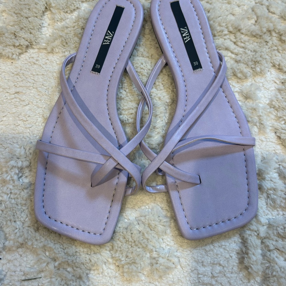 Zara Purple Flat Sandals